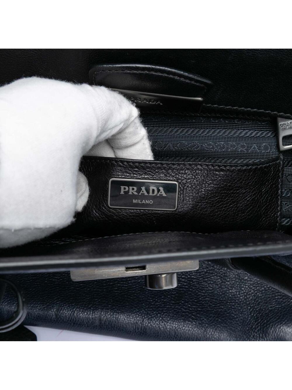 Prada Bicolor Glace Calf Sound Lock #276815P48B - Picture 5 of 7